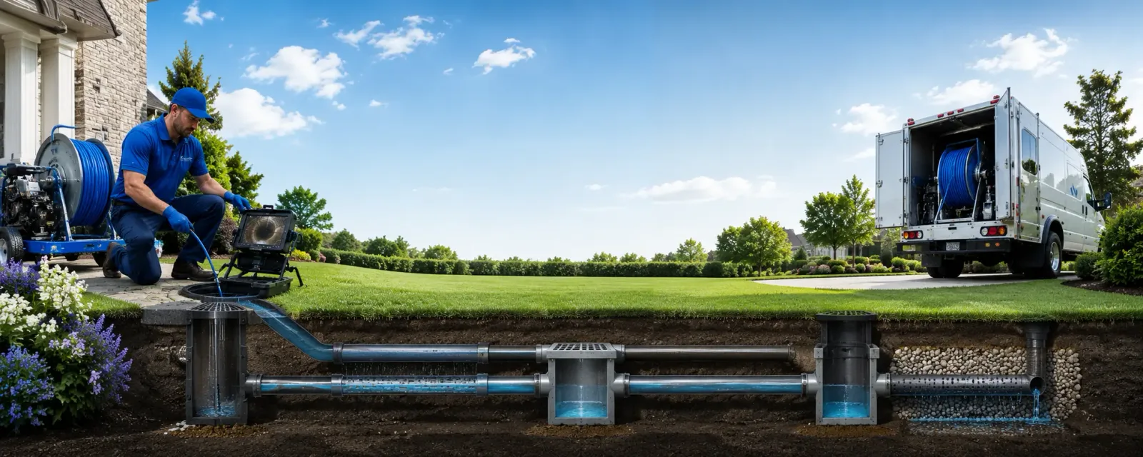 Outdoor drain cleaning information for New Holland, OH
